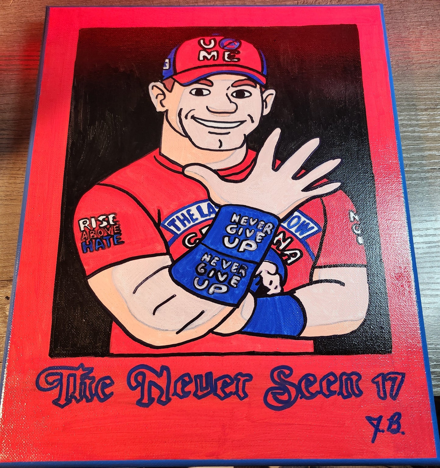 11" x 14" John Cena Never Seen 17 Acrylic Painting On Canvas
