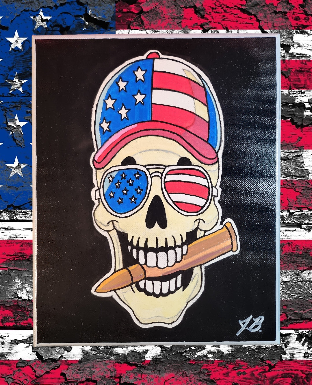 8" x 10" American Badass Acrylic Painting On An Canvas
