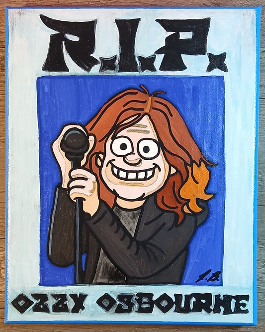 8"x 10" R.I.P. Ozzy Osbourne Acrylic Painting On An Canvas