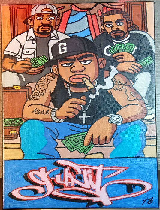 12"x 16" G-Unit Acrylic Painting On An Canvas