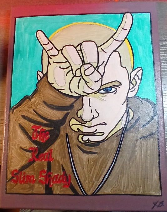 12"x 16" Eminem The Real Slim Shady Acrylic Painting On A Canvas
