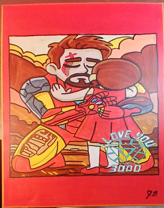 16" x 20" I Love You 3000 Acrylic Painting On A Canvas