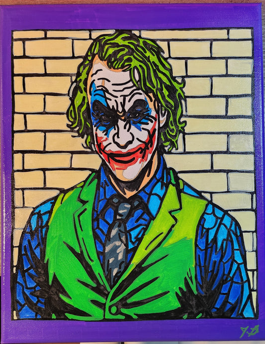 11" x 14" The Joker Acrylic Painting On An Canvas
