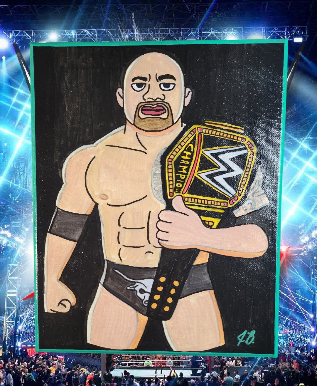 8" x 10" The Rock Acrylic Painting On An Canvas