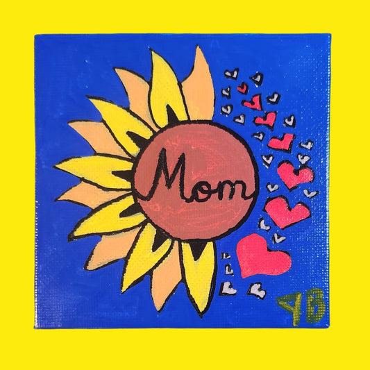 4"x 4" Sunflower Mom Magnetic Acrylic Painting
