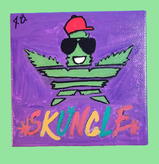 4"x 4" Skunkle magnetic acrylic painting